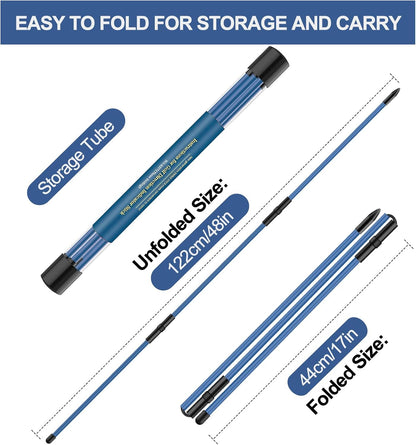 Golf Alignment Sticks 2 Pack,Golf Alignment Rods Upgraded 48" Collapsible Golf Practice Sticks Golf Training Aid for Aiming,Putting,Golf Training Sticks with Clear Tube Case