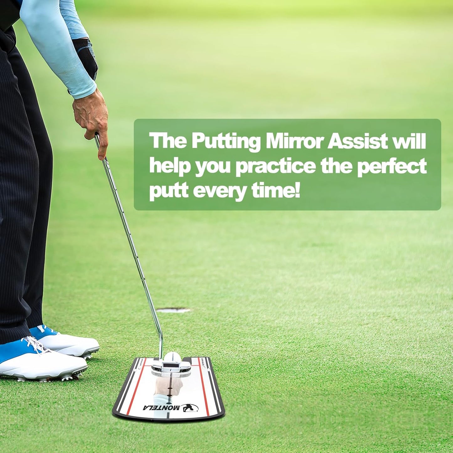 Putting Mirror, Putting Mirror Training Aid for Golf, Portable Training Aid, Golf Putting Alignment Mirror Practice Putting Trainer for Beginner Golfing Equipment and Accessories