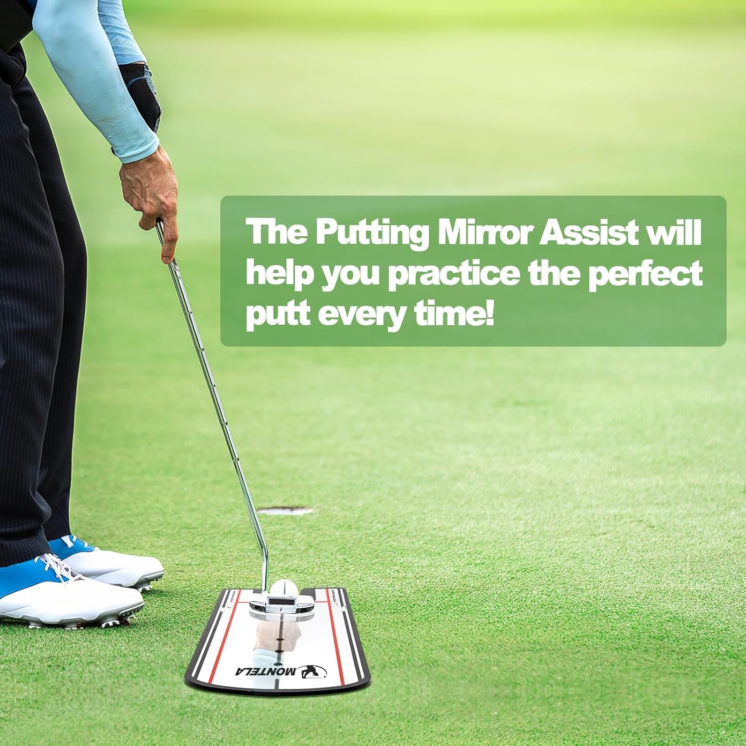 Putting Mirror, Putting Mirror Training Aid for Golf, Portable Training Aid, Golf Putting Alignment Mirror Practice Putting Trainer for Beginner Golfing Equipment and Accessories