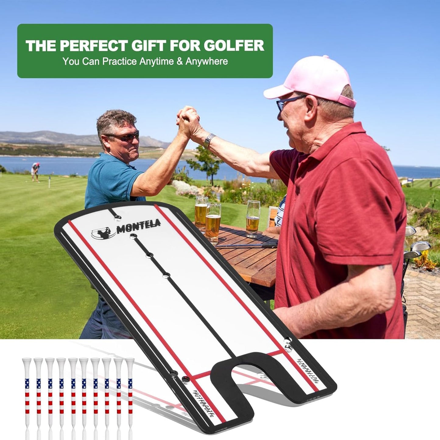 Putting Mirror, Putting Mirror Training Aid for Golf, Portable Training Aid, Golf Putting Alignment Mirror Practice Putting Trainer for Beginner Golfing Equipment and Accessories