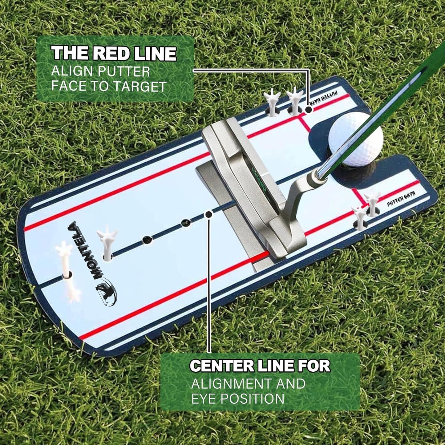 Putting Mirror, Putting Mirror Training Aid for Golf, Portable Training Aid, Golf Putting Alignment Mirror Practice Putting Trainer for Beginner Golfing Equipment and Accessories